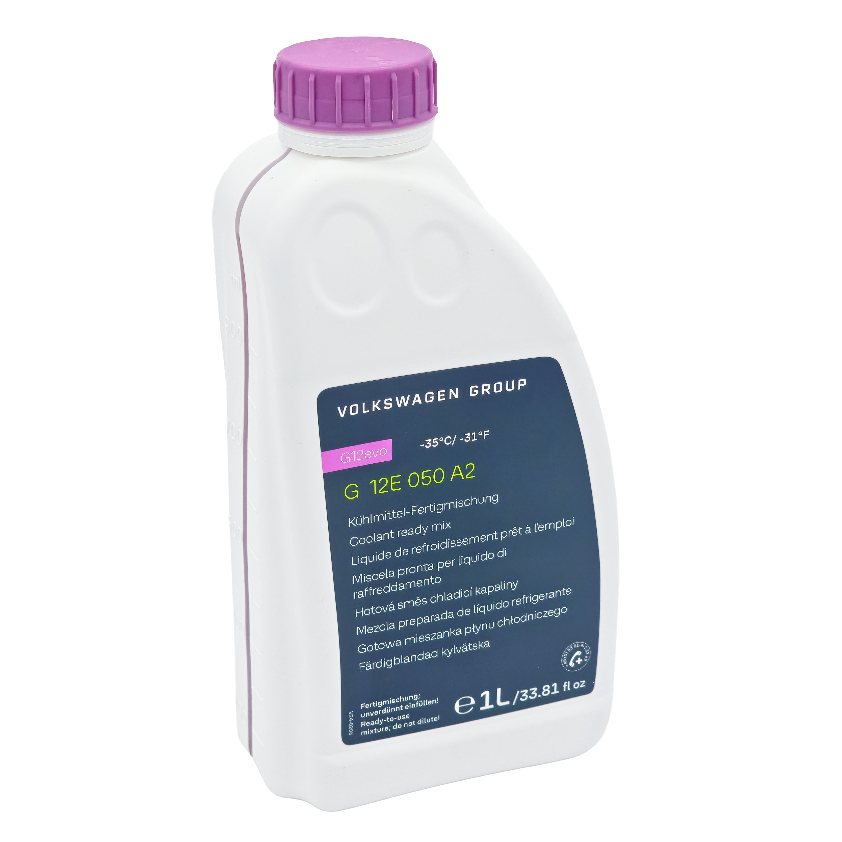 VW Kühlmittel G12E050A2, Frostschutz bis -35 °C, 1L Fertigmischung, Ready mix, G12evo