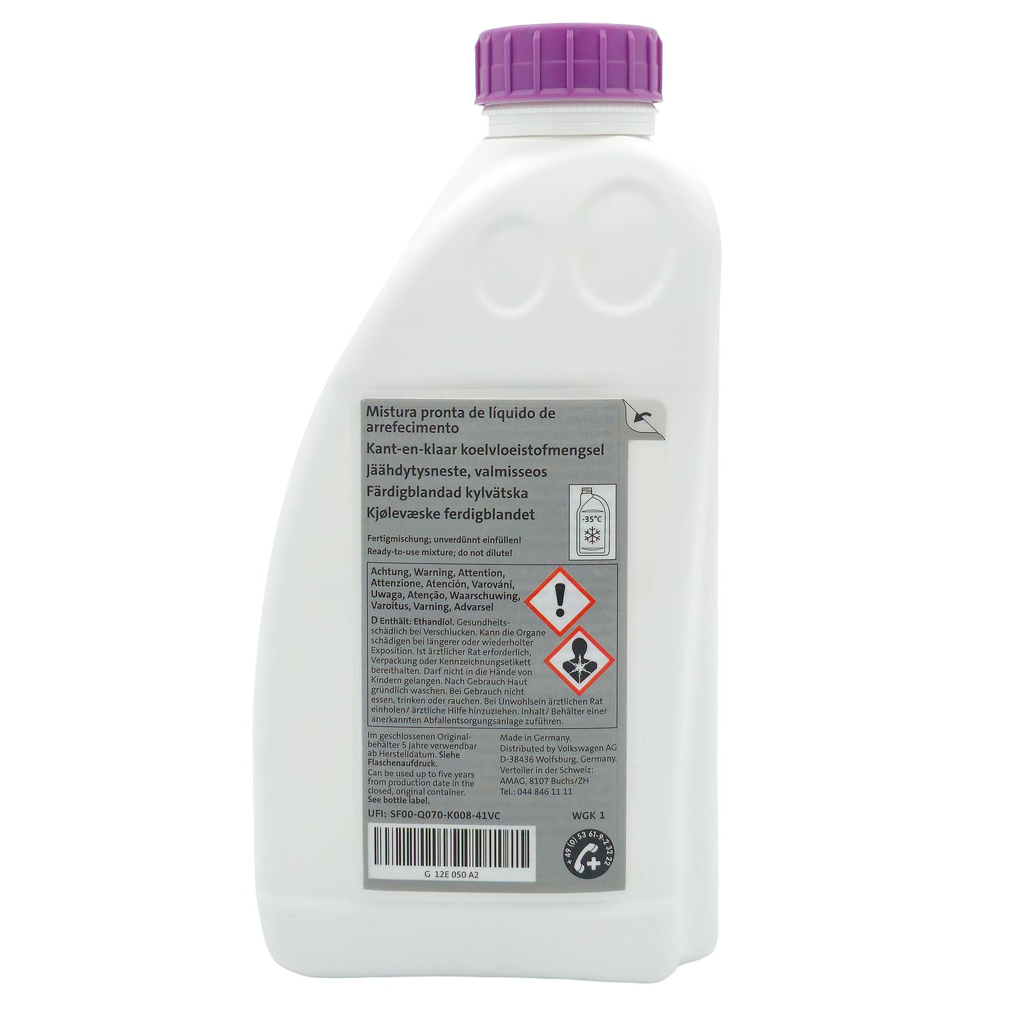 VW Kühlmittel G12E050A2, Frostschutz bis -35 °C, 1L Fertigmischung, Ready mix, G12evo