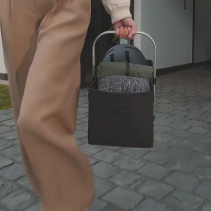 Audi Faltkorb 20L, Einkaufskorb mit Alu-Tragegriff, schwarz, 85H087317