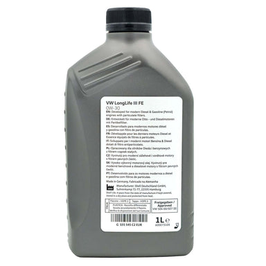Volkswagen LongLife III FE engine oil SAE 0W30 VW 504.00/507.00